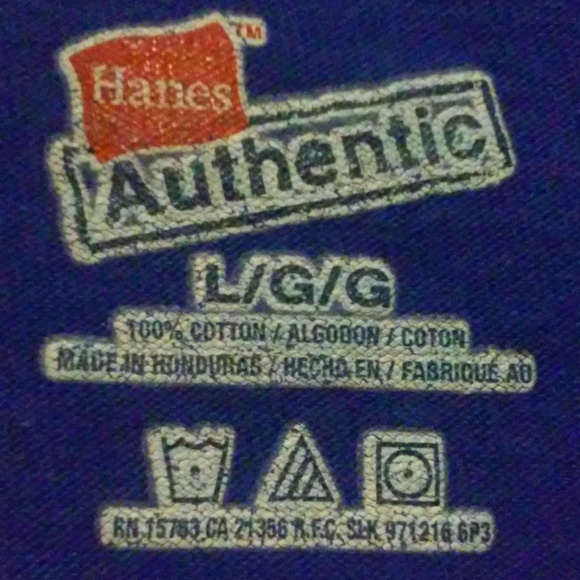 Blue Hanes T Shirt New Hope L 100 Cotton - Picture 4 of 5